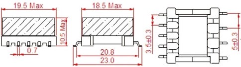 EPC17 W SMD 5+4